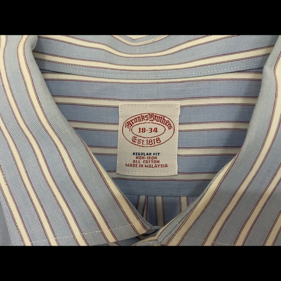 ﻿BROOKS BROTHERS French Cuff Dress Shirt 18 34 - Picture 4 of 7